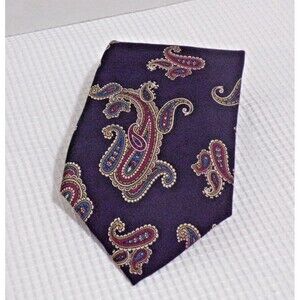 Reed & James Adjustable 100% Silk Made In the USA Multicolor Paisley Necktie 56"